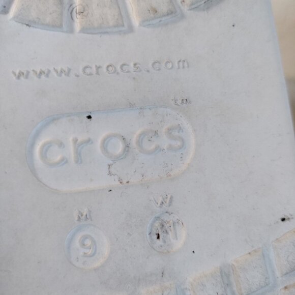 Crocs White Platform Classic Mega Crush Clogs‎ Women's 11 / Men's 9 - Picture 7 of 8
